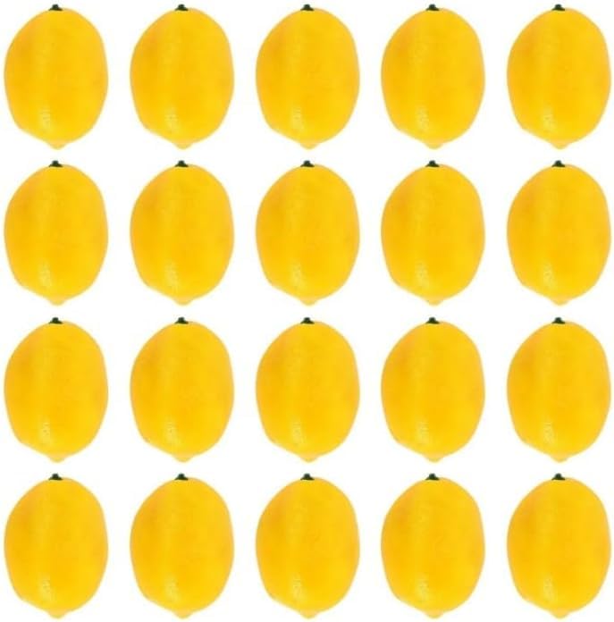 20Pcs Yellow Simulation Artificial Lemon Fake Fruit Disply Home Party Decor Artificial Fruit Trees for Home Decor Artificial Fruit Artificial Plants