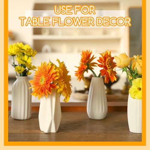 16packs Small White Ceramic Vases - Mini Flower Vases for Centerpieces, Boho Home Decor, White Bud Vase Set for Weddings Table Decor, Pampas Grass - color: White-set of 16