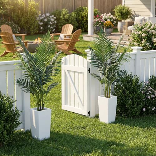 Aveyas 5ft Artificial Palm Tree for Home Decor,5 Feet Faux Plant Fake Silk Tropical Kentia Areca Trees for Indoor Outdoor House Living Room Office Porch Garden(5 ft Tall with Raised Pot)-Set of 2 Pack - color: Palm Tree - 2 Pack (5ft)