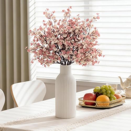 Lifewit Baby’s Breath Artificial Flowers, 10 Bundles Silk Gypsophila Faux Floral Stems for Wedding Bouquets, Home Decor, Centerpieces, DIY Arrangements, Farmhouse & Party Decorations (Beige Brown) - color: Beige Brown