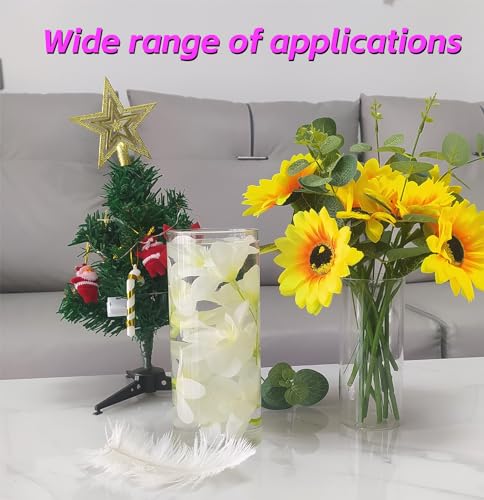 10 Pcs Artificial Flowers for Floating Candles Centerpiece Orchid Faux Flower Vase Fillers for Birthday Wedding Dinning Table Party Home Bar Restaurant Decor (Milky White) - color: Milky White