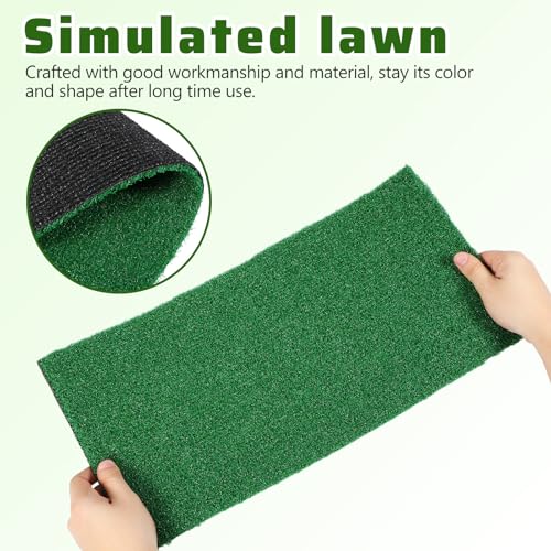 FAVOMOTO Artificial Grass Turf, Pet Turtle Aquarium Basking Platform Accessories Grass Lawn Reptile Ramp Terrace for Fish Tank Tortoise Resting Mat Garden Decoration