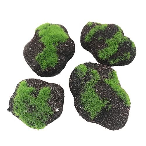 Woohome 38 PCS Artificial Moss Rocks Decorative Faux Green Moss Covered Stones, 30 PCS Green Moss Balls and 8 PCS Brown Stone Moss Decor for Floral Arrangements, Fairy Gardens and Crafting - color: 38 Pcs Brown