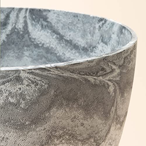 LA JOLIE MUSE 14.2/11.3/8.6 Inch Round Planter,Indoor/Outdoor Large Planters Set of 3,Grey Plant Container with Drain Holes,Tree Flower Plant Pots for Patio and Deck