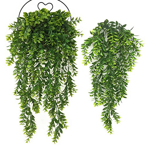 Artificial Vine, Fake Hanging Plants Plastic Leaf Ivy Greenery Christmas Garland Faux Vines Grass Flowers Leaves Home Garden Outdoor Indoor Party Wedding DIY Bedroom Wall Decor Decoration Green 2 Pack - color: Leaf Vines/ 2 Pack