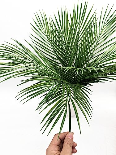 Artificial Tropical Palm Leaves Stems 12 Pcs, Fake Monstera Plants Areca Leaf Plants Faux Greenery Bushes Realistic Farmhouse Plant for Home Kitchen Garden Bathroom Decor Outdoor Indoor Decoration - color: Palm Leaves Stem -12 Pcs