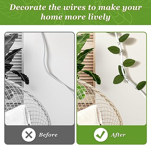Artificial Leaves,200 Pieces Faux Wired Single Leaf Fake Rose Wire Crafts Leaves for Flower DIY Home Decorative Bouquet Wreaths Wedding Decor Christmas Decorations (Green)