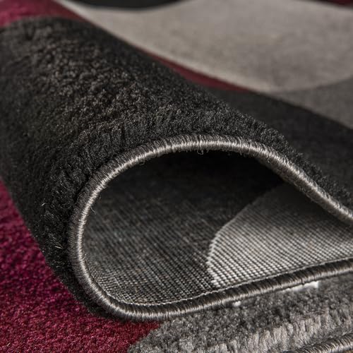Rugshop Burgundy Geometric Area Rug, Contemporary Circle Design, Non-Shedding, Easy-Care Style for Living Room, Bedroom and Home Office, 5'3" x 7'3" - size: 5'3" x 7'3" (Rectangular)