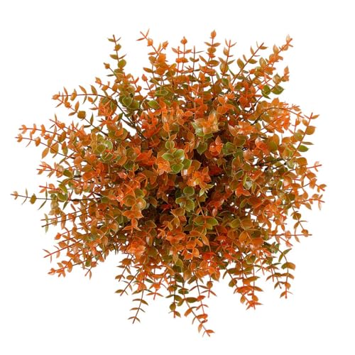 6 Bundles Artificial Grasses Outdoor Fake Grasses for Decoration UV Resistant No Fade Faux Plastic Plants Garden Porch Window Box Décor - color: Autunm