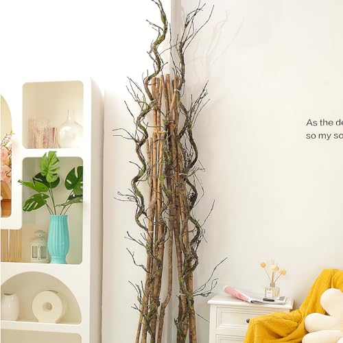 180cm/70.86in Bendable Artificial Tree Branches Vines Greenery Garland Fake Plants Twigs Wall Hanging Moss Room for Outdoor Wedding Archway Patio Jungle Theme Porch Mantel Halloween Decoration