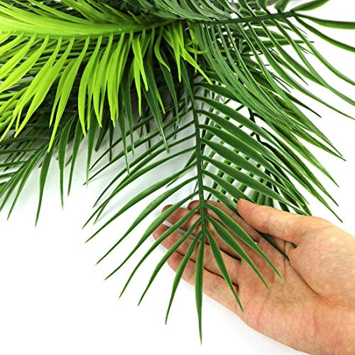 Artificial Palm Plants, Fake Greenery Decor Plastic Tropical Palm Tree Shrubs for Outdoor Indoor Home Garden Verandah Party Wedding Table Centerpieces DIY Christmas Decoration Planter Filler 1 Pack - color: Palm Plant / 1pcs