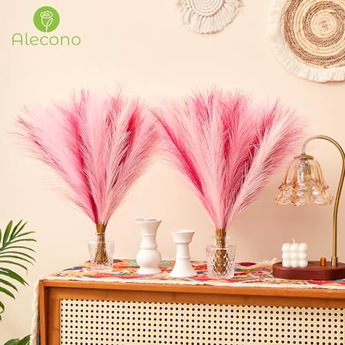 Alecono 𝟯𝟬𝙋𝙘𝙨 Pampas Grass 17in, Pink Faux Pampas Grass Decor for Home Decoration, Wall Decor for Wedding Centerpieces Party Decorations (Hot Pink, Blush, Pink) - color: Hot Pink & Blush & Pink, size: 30pcs