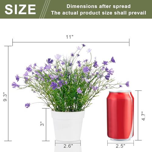 Babys Breath Potted Fake Plants with Flowers Faux Plants Indoor for Home Office Bookshelf Table Farmhouse Room Decor (Purple) - color: Purple