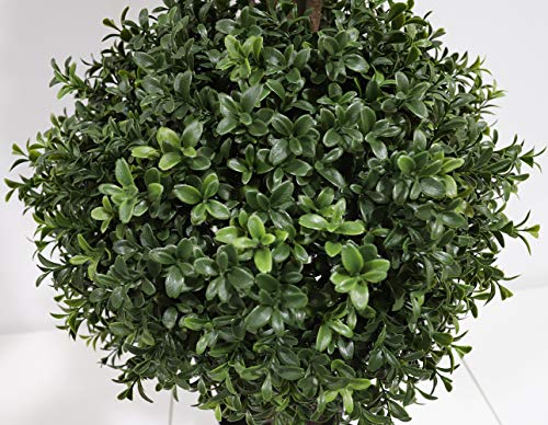 56 inch/ 4.6 ft Boxwood Topiary Artificial Outdoor Artificial Boxwood Triple Ball Tree Faux Topiary Trees Outdoor Artificial Trees Potted Plants - size: 1 PC - 56 inch high