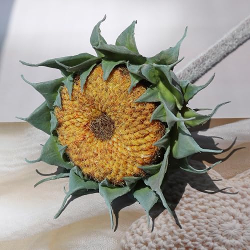 Htmeing 3PCS Artificial Sunflower Stems Faux Decor Flowers for Home Wedding Farmhouse Rustic Floral Arrangements Fake Flowers for Indoor Outdoor Display, 23.6 Inch, Yellow - color: Yellow