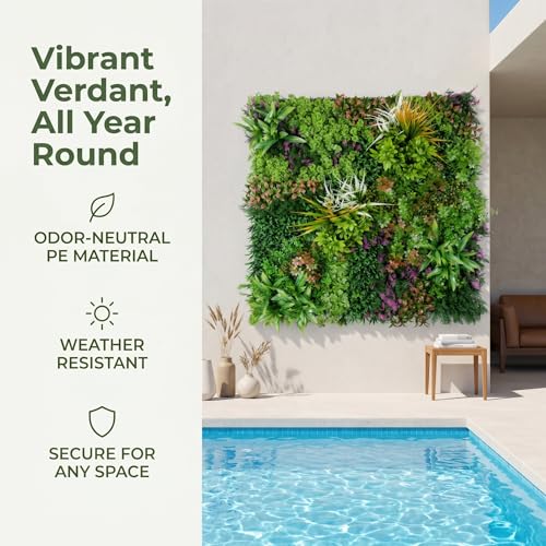 1PC 40"x 40" Artificial Grass for Wall, 3D Faux Boxwood Hedge Panels Green Wall Decor, Greenery Grass Wall Backdrop Panels for Indoor Outdoor Garden Backyard Ivy Privacy Fence Covering - color: D001