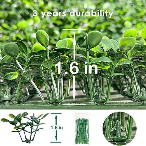 Bybeton 24-Pack 20"x20" Faux Boxwood Panels, Artificial Grass Privacy Fence Screen for Outdoor Indoor, Realistic Hedge for Garden Fence Cover, Greenery Backdrop for Patio Balcony Wall Decor - size: 20*20IN 24Pcs