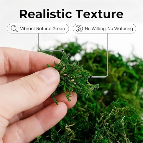 Artificial Moss, Fake Green Moss for Fairy Garden, Crafts, DIY Terrariums, Floral Arrangements, Waterproof Colorfast Moss Decor for Indoor Plants, Reusable, Green, 3.52 Oz - color: Green 3.52 Oz
