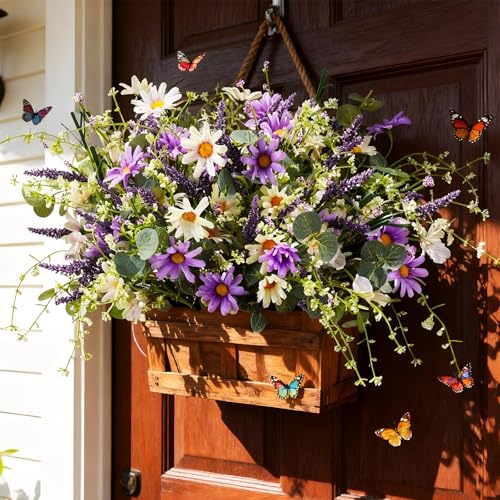 Giegxin 6 Bundles Fake Artificial Flowers Bouquet Spring Silk Flowers Arrangements Faux Wildflowers Bouquets Stems Fake Plants for Wedding Table Centerpiece Rustic Home Vase Floral Table(Daisy) - style: daisy