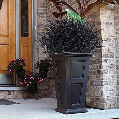 RECUTMS Artificial Flowers Outdoor Fake Plants Artificial Fake Flowers, Faux Outdoor Plastic Plants UV Resistant Shrubs No Fade Faux Plastic Plants Garden Porch Window Box Decorating(Black) - color: Black, size: 8 Bundles