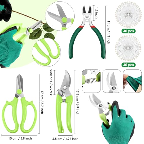 207 Pcs Flower Arrangement Supplies Florist Garden Tool Gift Kit for Women Include Green Tool Bag Thorn Remover Rose Stripper Outdoor Hand Tools Stem Pruning Shear Gloves Stem Wire Etc Wedding DIY Kit - color: Green