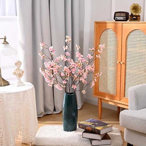 Sunm Boutique Faux Cherry Blossom Branches, Artificial Cherry Blossom Stems Cherry Blossom Flowers Vase Arrangements for Wedding Home Party Kitchen Decor, Light Pink, Set of 3 - color: Light Pink, size: Pack of 3