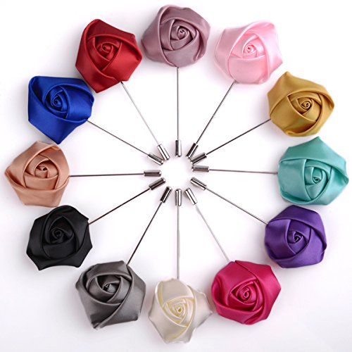 Flairs New York Gentleman's Essentials Premium Handmade Flower Lapel Pin Boutonniere - color: Blush Pink [Rose Bud]