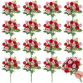 Zeyune 16 Bunches 12 Inch Artificial Mini Rose Bouquet 160 Heads Bridal Flower Bouquets Fake Silk Rose Bulk for Valentine's Day Wedding Bridal Shower Home Office Garden(Pink and Red) - color: Pink and Red
