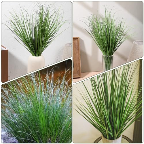 10 PCS Artificial Plants Onion Grass, Faux Shrubs Wheat Grass Greenery Stems Onion Grass-Greenery Faux Greenery Stems for Home Decor, Fake Tall Grass-Plant for House Home Indoor Outdoor Office Room