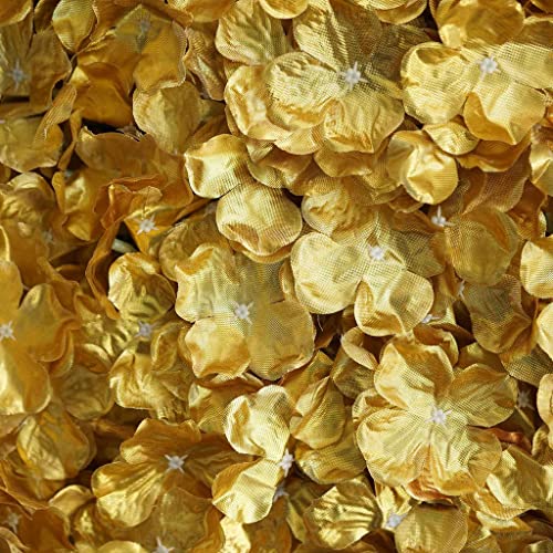 Tableclothsfactory 4 PCS Gold Silk Hydrangea Flower Mat Wall Wedding Event Decor for DIY Centerpiece Arrangement Party Decorations - color: Gold