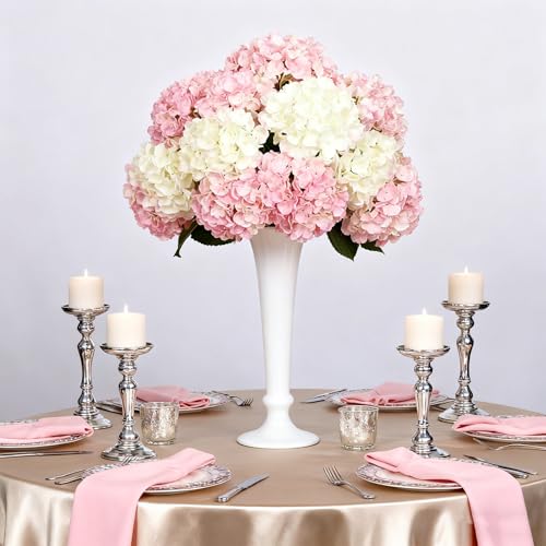 WEISPARK 100PCS Artificial Hydrangea Flowers, Fake Flowers Silk Hydrangea Full Flowers Heads with Stems for Wedding Home Party Shop Baby Shower Decor (Ivory Pink) - color: Ivory Pink