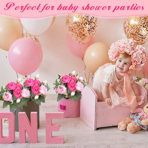 Yunsailing 8 Pack Artificial Peony Flowers Faux Silk Hydrangea Bouquet Wedding Home Table Decor Reusable Bouquet of Rose Flower for Birthday Wedding(Pink) - color: Pink, style: Peony