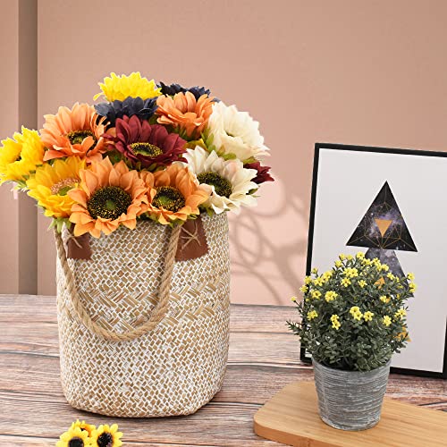 Fake Sunflower, Artificial Flowers Colorful Bouquet for Home Decoration/Wedding Decor 6 Stems