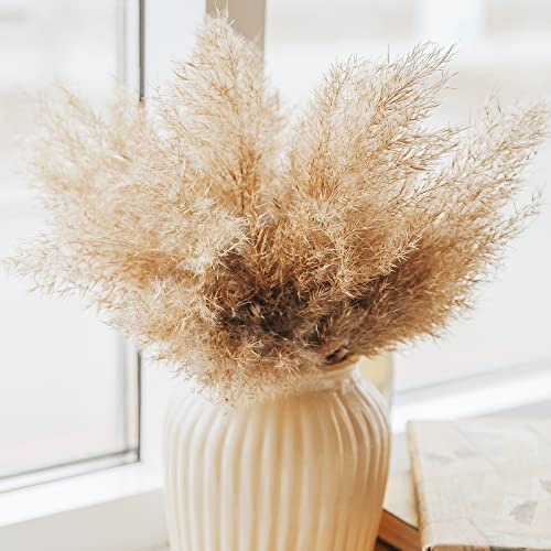 30 PCS Boho Decor, Fluffy Pompas Grass, Natural Dry Pampas Grass Small, Short Pampass Bulk for Boho Room, Coffee Table Decor (17 inch ) - size: 30PCS-Natural