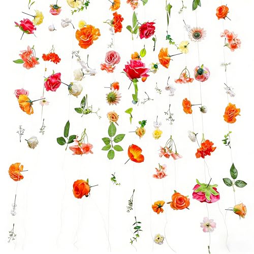 6.5 ft Flower Garlands Hanging Artificial Wildflower Wall Decor Ceiling Floating Floral Backdrop Flower Garland for Garden for Birthday Party Supplies