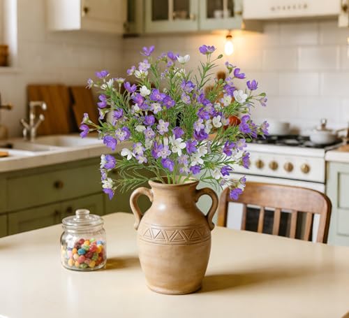18inch Purple Artificial Flower with Stems, Silk Spring Flower Wildflowers Bouquet Summer Fake Flowers for Home Wedding Party Table Centerpieces Easter Decoration, 5PCS - color: Purple