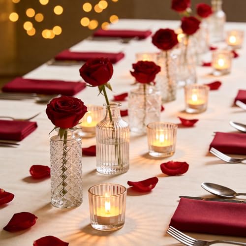 UPBUD Clear Glass Bud Vases Set of 36, Mini Flower Vase for Centerpieces, Small Clear Bud Vases in Bulk for Wedding Decorations, Vintage Vase for Table, Recepetion, Home Décor - color: Standard-clear, size: 36pcs