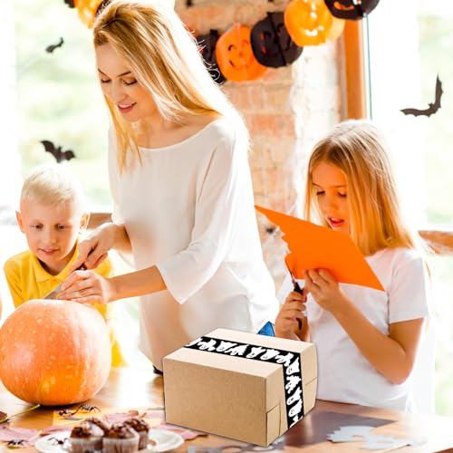 Whaline Halloween Packing Tape 100 Yard Cute Ghost Decorative Sticky Gift Wrapping Tape for DIY Crafts Small Business Sealing Boxes Mail Boxes Supplies - style: Halloween Ghost
