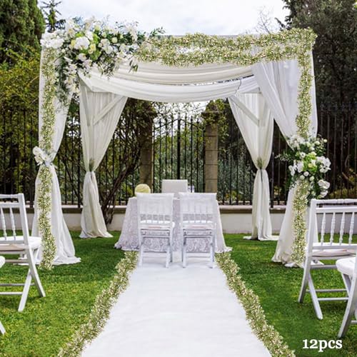 2 Pcs 5.8ft Artificial Baby Breath Flower Vines, Babys Breath Artificial Flowers Real Touch Faux Gypsophila Hanging Fake Baby's Breath Garlands for Wedding and Baby Shower Decor（Pink） - color: Pink