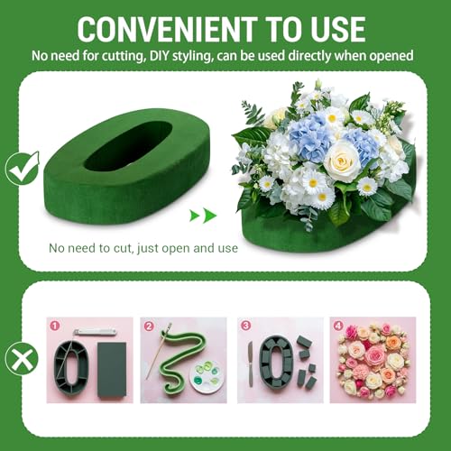 Leinuosen 12inch Dry and Wet Floral Foam Numbers Blocks Green Foam Blocks for Fresh and Artificial Flowers for Weddings Birthday Flower Arrangement Craft Project Garden Decoration(Number 5) - style: Number 5