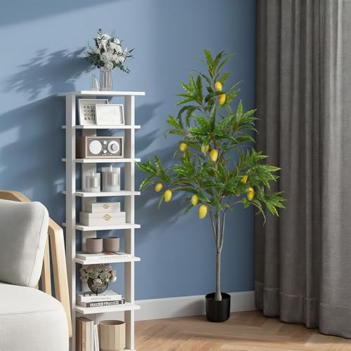 Daifunli 1 Pack Artificial Mango Tree with Realistic Leaves and Natural Trunk Faux Tree with Silk Leaves for Porch Home Office Farmhouse Indoor Outdoor Housewarming Gift - style: Mango