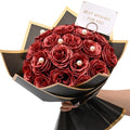 Waipfaru Red Glitter Roses Bouquet, DIY Fake Flowers Bouquet, Everlasting Shiny Artificial Rose Bouquet for Valentines, Anniversary, Engagement, Wedding, 24 Roses - color: Red, size: 24pcs