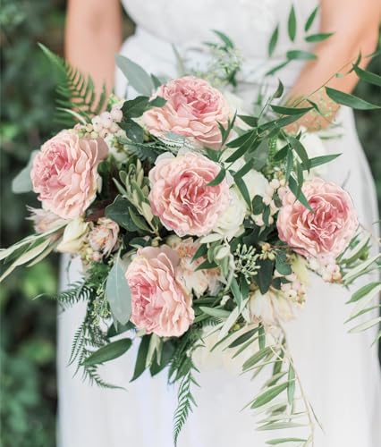 Light Pink Artificial Roses Flowers- 8PCS Faux Vintage Roses Fake Silk Light Pink Roses Flowers for Party,DIY Wedding Bouquet, Table Centerpiece, Home Decor - color: Light Pink