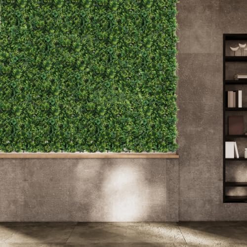 Artificial Grass Wall Panels, 12pcs 20"x20" Plant Wall Mats for Greenery Backdrop, 3sqms Outdoor Green Hedges for Privacy Screening Fence