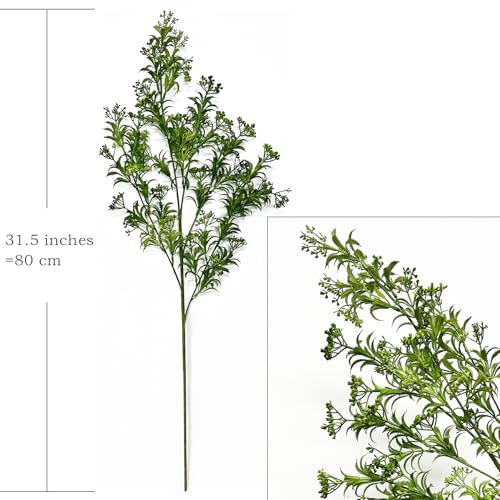Fake Plants Artificial Plant Simulation Thorn Leaves Shrubs Tall 31 Inch, Faux Persian Flowers Plastic Boston Greenery Bushes Flexible Branches for Indoor Decor Outdoor Wedding Party Decoration 2 Pack - color: (Tall) Thorn Flower Leaves - 2 Pack