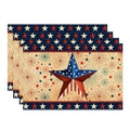 Stars Stripes Patriotic Placemats Set of 4 12x18 Inch 4th of July Memorial Day Decorations and Supplies for Home Kitchen Dining Room Table - size: placemat,12" x 18"