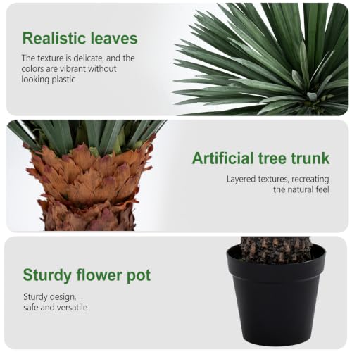 6FT Artificial Agave Plant in Black Pot Tall Faux Agave Floor Plant with Removable White Coating, Fake Yucca Look Plant for Indoor Outdoor Front Porch Patio Home Office Hotel Desert Style Decor - color: Agave Plant 71in