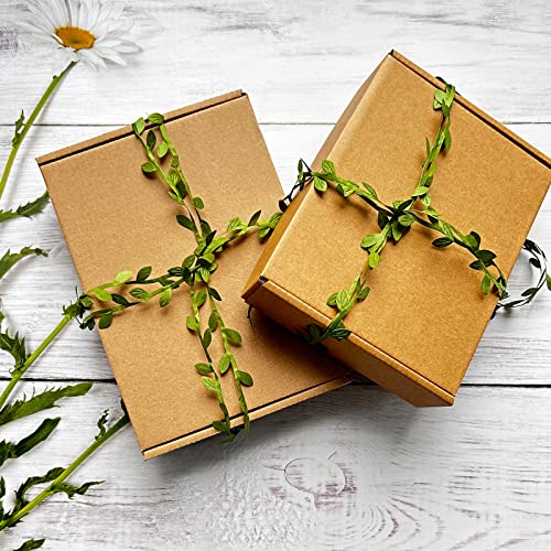 66 Ft Artificial Vines,Green Leaf Gift Wrapping Trim Ribbon,Eucalyptus Leaves Garland Wreath Accessory DIY Craft Party Wedding Home Decoration