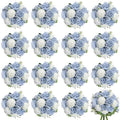 16 Bundles Artificial Flowers Peonies, Dusty Blue Silk Faux Peony Floral Arrangements Fake Peony for DIY Bouquet for Vase Centerpiece Home Wedding Party Centerpiece - color: Dusty Blue & White