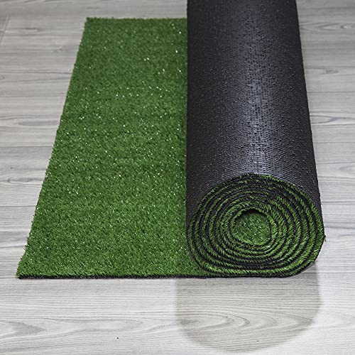 Sweethome Meadowland Collection Indoor and Outdoor Green Artificial Grass Turf Runner Rug 2'7" X 9'10" Green Artificial Grass/Pet mat with Rubber Backed - color: Green Turf, size: 2'7" x 9'10" (Rectangular)